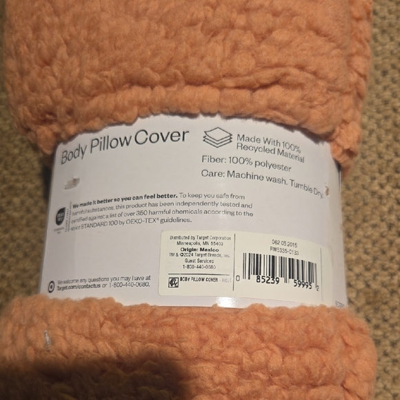 Brand New Room Essentials Cozy Orange Body Pillow Cover - Picture 2 of 2